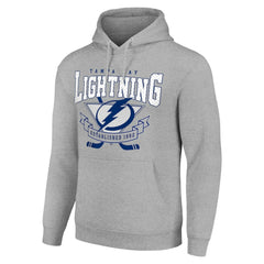 Tampa Bay Lightning Starter Team Logo Graphic Fleece Tri-Blend Pullover Hoodie - Heather Gray - NHL 201591980