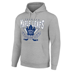 Toronto Maple Leafs Starter Team Logo Graphic Fleece Tri-Blend Pullover Hoodie - Heather Gray - NHL 201591983