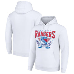New York Rangers Starter Team Logo Graphic Fleece Tri-Blend Pullover Hoodie - White - NHL 201591985