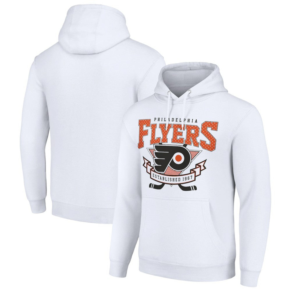 Philadelphia Flyers Starter Team Logo Graphic Fleece Tri-Blend Pullover Hoodie - White - NHL 201591987