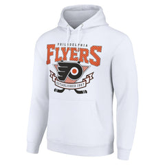 Philadelphia Flyers Starter Team Logo Graphic Fleece Tri-Blend Pullover Hoodie - White - NHL 201591987