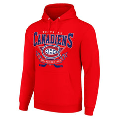 Montreal Canadiens Starter Team Logo Graphic Fleece Tri-Blend Pullover Hoodie - Red - NHL 201591993