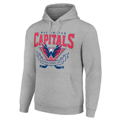 Washington Capitals Starter Team Logo Graphic Fleece Tri-Blend Pullover Hoodie - Heather Gray - NHL 201591998
