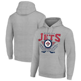 Winnipeg Jets Starter Team Logo Graphic Fleece Tri-Blend Pullover Hoodie - Heather Gray - NHL 201592002