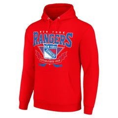 New York Rangers Starter Team Logo Graphic Fleece Tri-Blend Pullover Hoodie - Red - NHL 201592005