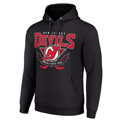 New Jersey Devils Starter Team Logo Graphic Fleece Tri-Blend Pullover Hoodie - Black - NHL 201592006