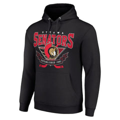 Ottawa Senators Starter Team Logo Graphic Fleece Tri-Blend Pullover Hoodie - Black - NHL 201592010