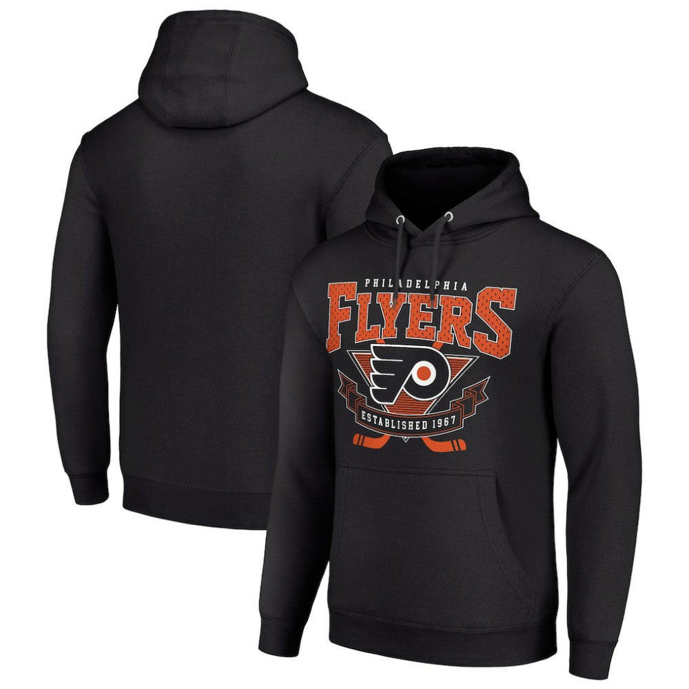 Philadelphia Flyers Starter Team Logo Graphic Fleece Tri-Blend Pullover Hoodie - Black - NHL 201592012