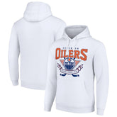 Edmonton Oilers Starter Team Logo Graphic Fleece Tri-Blend Pullover Hoodie - White - NHL 201592023