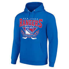 New York Rangers Starter Team Logo Graphic Fleece Tri-Blend Pullover Hoodie - Blue - NHL 201592027