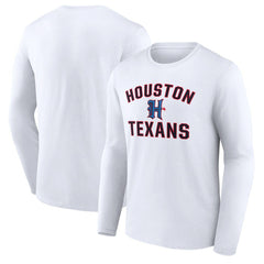 Houston Texans Secondary Logo Victory Arch Long Sleeve T-Shirt White