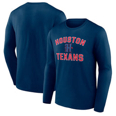 Houston Texans Secondary Logo Victory Arch Long Sleeve T-Shirt Navy
