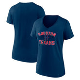 Houston Texans Women's Secondary Logo Victory Arch V-Neck T-Shirt Navy