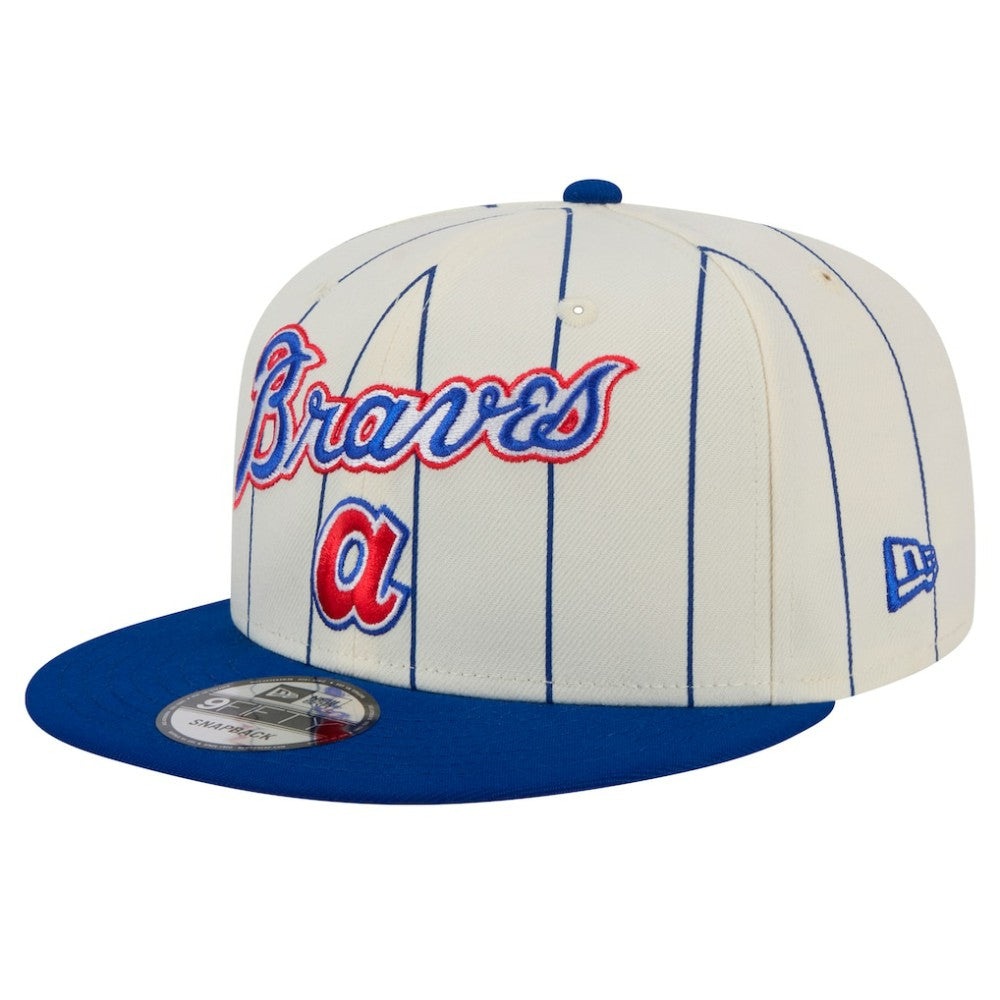 Atlanta Braves New Era Jersey Pinstripe 9FIFTY Snapback Hat - White - New Era on Sale