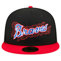 Atlanta Braves New Era Shadow Stitch 59FIFTY Fitted Hat - Black - New Era on Sale