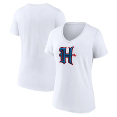 Houston Texans Women's Secondary Logo V-Neck T-Shirt White