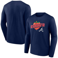 Atlanta Braves Peach Long Sleeve T-Shirt - Navy - MLB Online