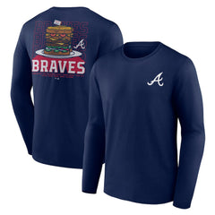 Atlanta Braves Blooper Burger Long Sleeve T-Shirt - Navy - MLB on Sale