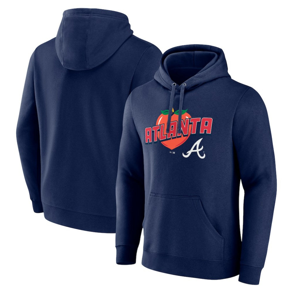 Atlanta Braves Peach Pullover Hoodie - Navy - MLB on Sale