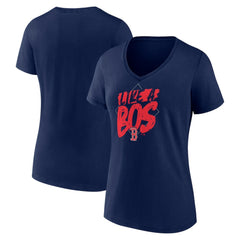 Boston Red Sox Women's Like a BOS V-Neck T-Shirt - Navy - MLB on Sale