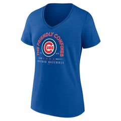 Chicago Cubs Women's Friendly Confines V-Neck T-Shirt - Royal - MLB Lifestyle