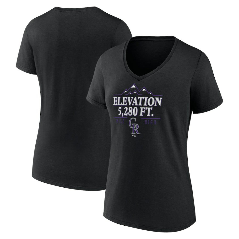 Colorado Rockies Women's Elevation V-Neck T-Shirt - Black - MLB on Sale