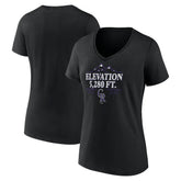 Colorado Rockies Women's Elevation V-Neck T-Shirt - Black - MLB on Sale