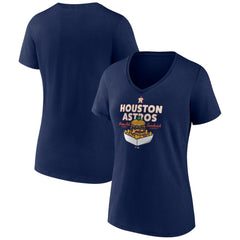 Houston Astros Women's Prime Rib Sandwich V-Neck T-Shirt - Navy - MLB Sale