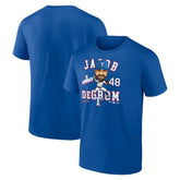 Jacob deGrom Texas Rangers Caricature T-Shirt - Royal - MLB Sale