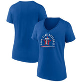 Texas Rangers Women's Lone Star Baseball V-Neck T-Shirt - Royal - MLB Discount