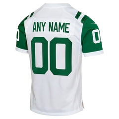 Nike New York Jets Youth Classic Alternate Custom Replica Jersey White
