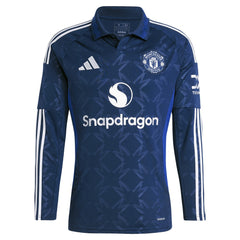 Manchester United 2024/25 Away Replica Long Sleeve Custom Jersey Navy - Adidas sale