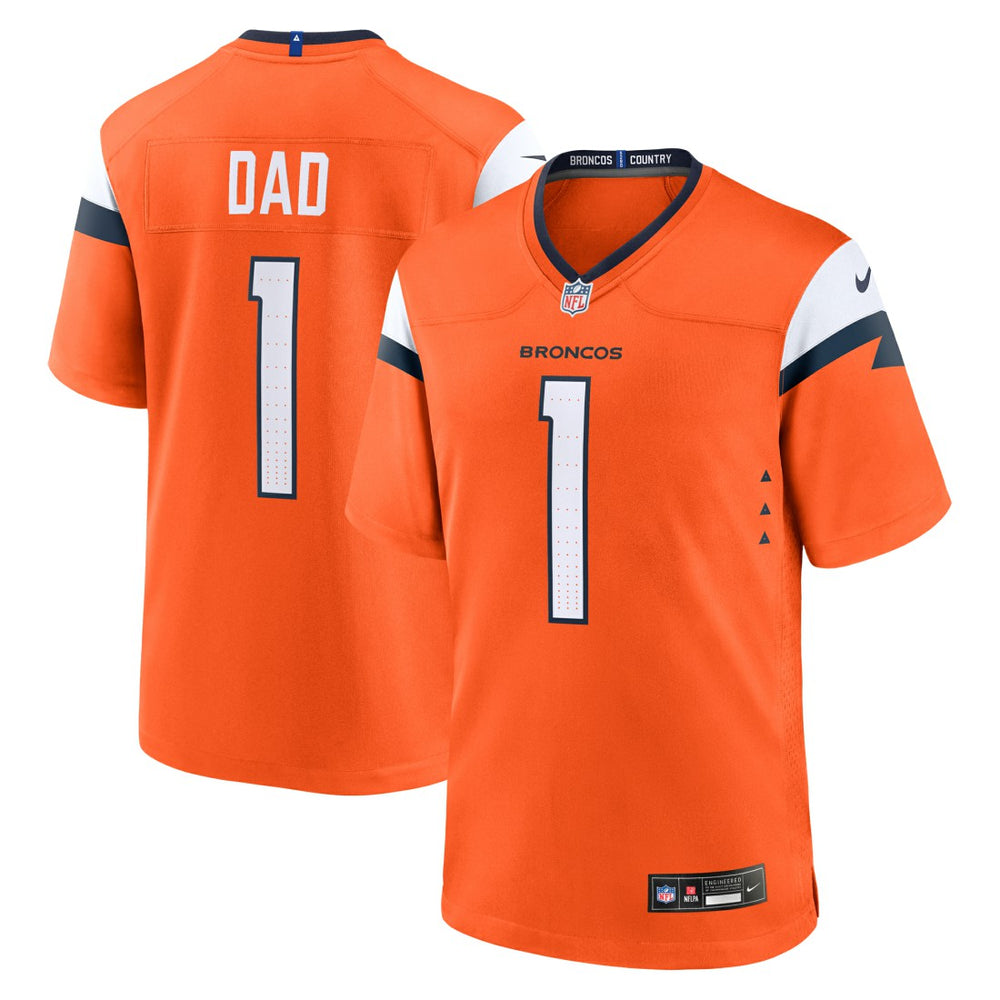 Nike Denver Broncos #1 Dad Game Jersey Orange