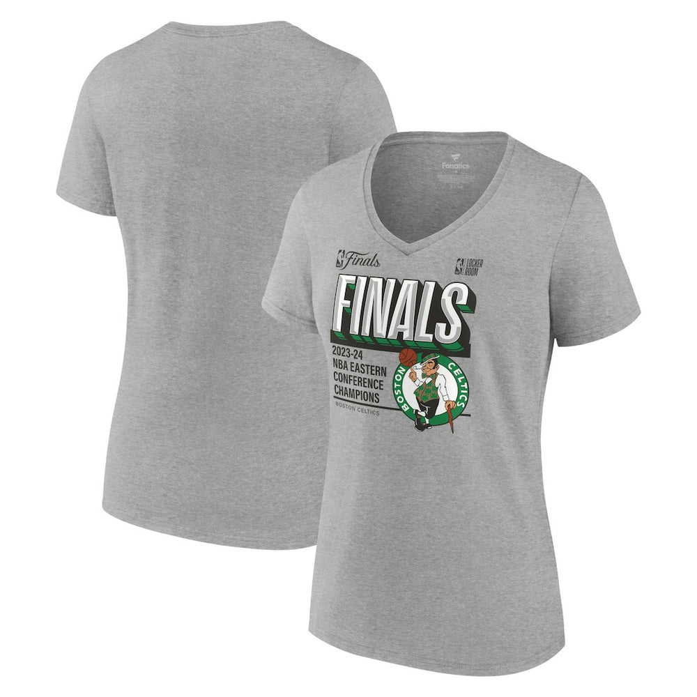 Boston Celtics Women's 2024 Eastern Conference Champions Locker Room Post Up Move V-Neck T-Shirt Steel | Fanatics Near Me
