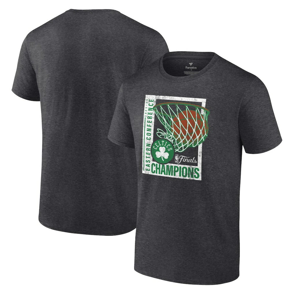 Boston Celtics 2024 Eastern Conference Champions Full Court Trap T-Shirt Heather Charcoal | Fanatics for sale