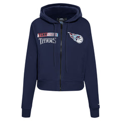 Tennessee Titans Pro Standard Women's Split Logo Full-Zip Hoodie Navy