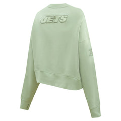 New York Jets Pro Standard Women's Oversized Cropped Neutral Pullover Sweatshirt Light Green