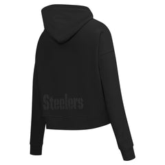 Pittsburgh Steelers Pro Standard Women's Jeweled Cropped Pullover Hoodie Black