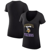 Minnesota Vikings G-III 4Her by Carl Banks Women's Super-Slim Fit Lightweight Team Logo Graphic V-Neck T-Shirt Black