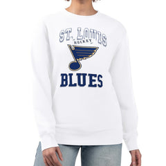 St. Louis Blues G-III 4Her by Carl Banks Women's Team Logo Tri-Blend Fleece Pullover Sweatshirt - White - NHL 201612625