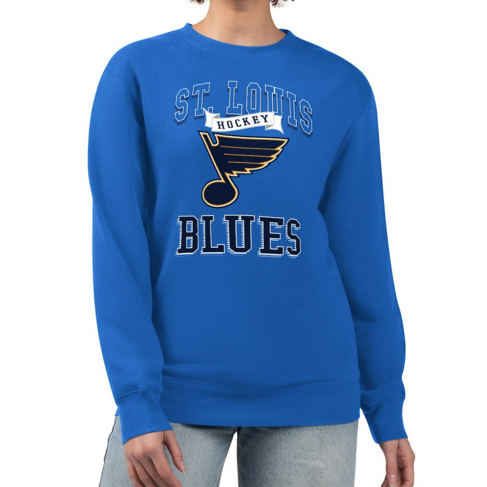 St. Louis Blues G-III 4Her by Carl Banks Women's Team Logo Tri-Blend Fleece Pullover Sweatshirt - Blue - NHL 201612640