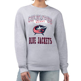 Columbus Blue Jackets G-III 4Her by Carl Banks Women's Team Logo Tri-Blend Fleece Pullover Sweatshirt - Heather Gray - NHL 201612645
