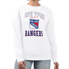 New York Rangers G-III 4Her by Carl Banks Women's Team Logo Tri-Blend Fleece Pullover Sweatshirt - White - NHL 201612662