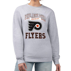 Philadelphia Flyers G-III 4Her by Carl Banks Women's Team Logo Tri-Blend Fleece Pullover Sweatshirt - Heather Gray - NHL 201612664