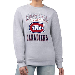 Montreal Canadiens G-III 4Her by Carl Banks Women's Team Logo Tri-Blend Fleece Pullover Sweatshirt - Heather Gray - NHL 201612670