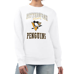 Pittsburgh Penguins G-III 4Her by Carl Banks Women's Team Logo Tri-Blend Fleece Pullover Sweatshirt - White - NHL 201612679