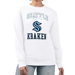 Seattle Kraken G-III 4Her by Carl Banks Women's Team Logo Tri-Blend Fleece Pullover Sweatshirt - White - NHL 201612681