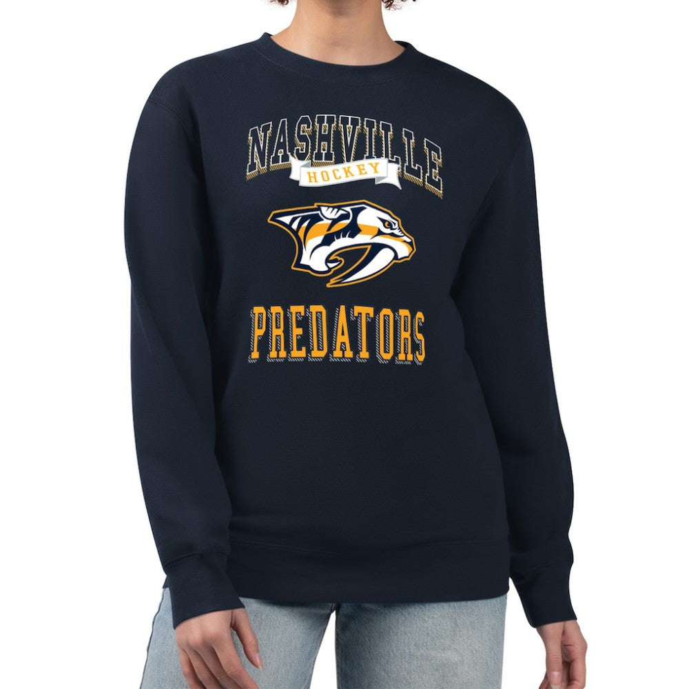 Nashville Predators G-III 4Her by Carl Banks Women's Team Logo Tri-Blend Fleece Pullover Sweatshirt - Navy - NHL 201612689