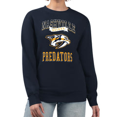 Nashville Predators G-III 4Her by Carl Banks Women's Team Logo Tri-Blend Fleece Pullover Sweatshirt - Navy - NHL 201612689