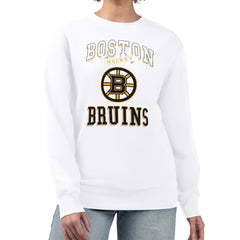Boston Bruins G-III 4Her by Carl Banks Women's Team Logo Tri-Blend Fleece Pullover Sweatshirt - White - NHL 201612693